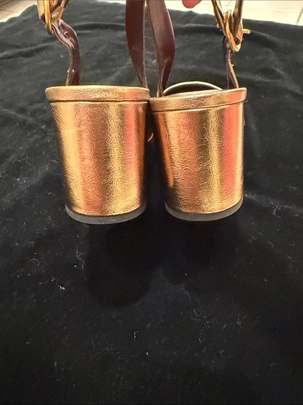 Franco Sarto Metallic Gold Pointed Slingback Heels NWT 8 1/2